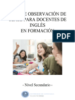 Guía de Observación de Clase para Docentes de Inglés - Nivel Secundario