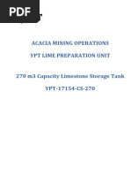 270 m3 Capacity Limestone Storage Tank Calculation Report