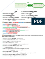 Fiche 17 Les Complements Du Verbe COD COI Correction