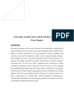 Term Paper On Inter-State Council and Inter-State River Water Dispute