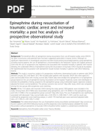 Epinephrine During Resuscitation of Traumatic Cardiac Arrest and Increased Mortality: A Post Hoc Analysis of Prospective Observational Study