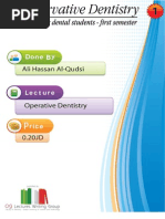 Lecture 1, Operative Dentistry (Script)