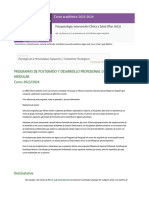 Psicopatología, Intervención Clínica y Salud (Plan 2023)