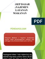 Konsep Dasar Manajemen Pelayanan Makanan (TM 1)