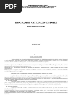 Programme National D'Histoire: Ministere de L'Enseignement Primaire, Secondaire Et Professionnel