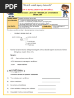 "Año de La Unidad, La Paz y El Desarrollo": Practicamos Lectura Y Escritura de Números Decimales