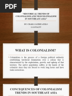 Historical Trend of Colonialism and Neocolonialism in Southeast Asia