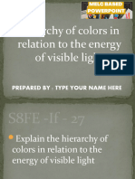 7 G8 Science Q1 Week 4 Explain The Hierarchy of Colors in Relation To Energy