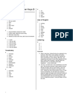 Progress Test Answer Keys B