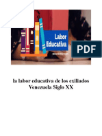 La Labor Educativa de Los Exiliados Venezuela Siglo XX