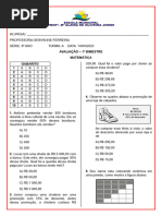 Avaliação - 1º Bimestre - 8º Ano