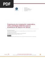 Experiencia de Modelación Matemática Como Estrategia Didáctica para La Enseñanza de Tópicos de Cálculo