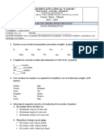 Examen 8vo Ingles