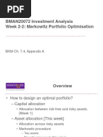 2.2 - Markowitz Portfolio Optimisation