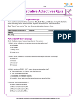 Demonstrative Adjectives Quiz