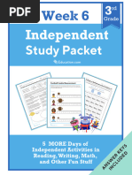 Independent Study Packet 3rd Grade Week 6