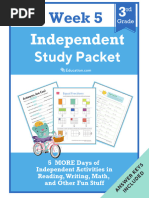 Independent Study Packet 3rd Grade Week 5