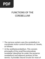 Functions of The Cerebellum