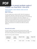 Cálculo de La Energía Incidente Según El Estándar Arc Flash IEEE 1584