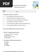 Evaluación de Lectura Vamos A Buscar Un Tesoro.