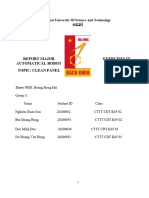 Report Major Exercises in Automatical Robot Topic: Clean Panel Cell Robot