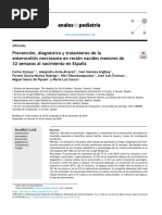 Prevención, Diagnóstico y Tratamiento de La Enterocolitis Necrosante en Recién Nacidos Menores de 32 Semanas Al Nacimiento en Espa Na