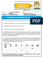 Ficha de Refuerzo Unidades de Medida de Longitud 6to Martes 29-08-2023