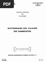 Dictionnaire Des Villages Des Bamboutos: Centre Orstom DE Yaounde