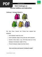 Math Challenges On Decimal + - (By Michael)