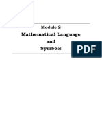 Module 2 Mathematical Language and Symbols