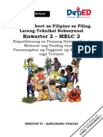 Las Shs - Filipino Sa Piling Larang - TVL - q2 - Melc 2 - WK 4