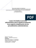 Leyes Vinculadas Al Proceso Administrativo para La Desburocratización (Ley Orgánica Simplificación de