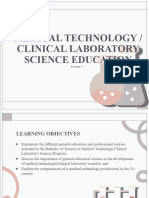 Pmls Lesson 5 Medical Technology or Clinical Laboratory Science Education