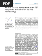 A Critical Review of The Use of Surfactant-Coated Nanoparticles in Nanomedicine and Food Nanotechnology