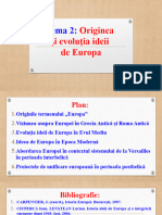 Tema - 2 - Originea Și Evoluția Ideii de Europa