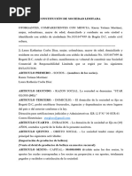 Documento de Constitución de Sociedad Limitada