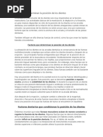 Fuerzas Que Determinan La Posición de Los Dientes