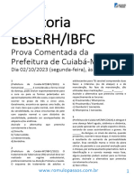 Mentoria Ebserh Prova Comentada Prefeitura de Cuiaba 2023