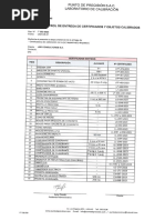 Relacio de Certificado Calibracion