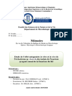 Etude de L'effet Antagoniste in Vitro Et in Vivo de Trichoderma Sp. Vis-à-Vis Des Isolats de Fusarium SP - Agent Causal de La Fusariose Du Blé