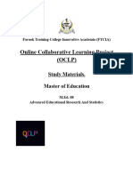 M.Ed. 08 Advanced Educational Research and Statistics