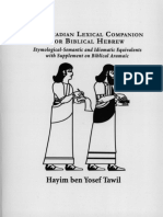 Hayim Ben Yosef Tawil. An Akkadian Lexical Companion For Biblical Hebrew