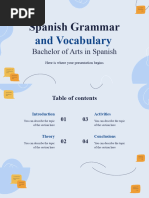 Spanish Grammar and Vocabulary Bachelor of Arts in Spanish