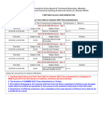 Time Table For Summer 2023 Theory Examination