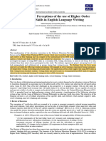 ESL Students Perceptions of The Use of Higher Order Thinking Skills in English Language Writing