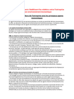 Cours Comment S'établissent Les Relations de L'entreprise Avec Son Environnement Économique