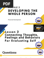 Module 2 Lesson 2 Thoughts Feelings and Behaviors