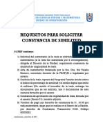 Requisitos para Constancia de Similitud