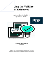 English9 LAS Q3 W4 Judging The Validity of Evidences Christina Manayos