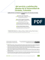 1 - Calidad Del Servicio y Satisfaccion Estre Estudiantes de La Universidad de Cordoba